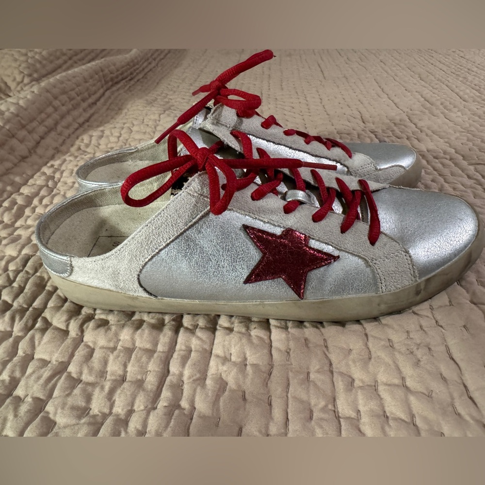 Philippa ShuShop Star Distressed Pre-Scuffed Slip-on Silhouette Sneakers